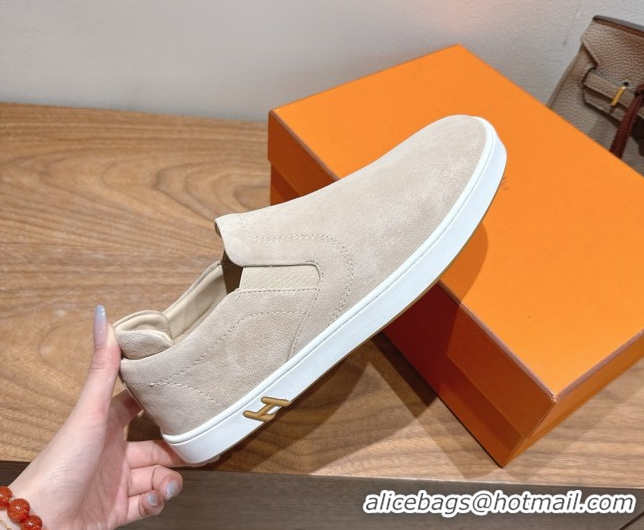 Duplicate Hermes Lucky slip-on sneakers in Suede with with signature 