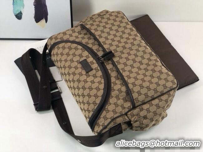 Good Quality Gucci GG Supreme Canvas Diaper Mommy Shoulder bag 123326 Dark Beige 2024