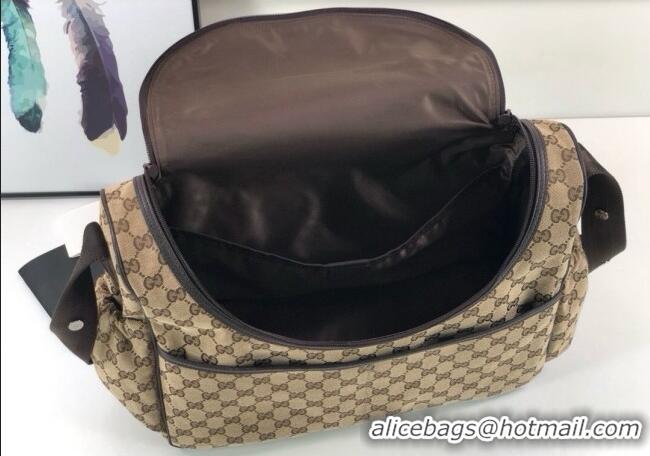 Good Quality Gucci GG Supreme Canvas Diaper Mommy Shoulder bag 123326 Dark Beige 2024