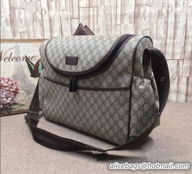 Cheapest Gucci GG Supreme Canvas Diaper Mommy Shoulder bag 123326 Beige/Brown 2024