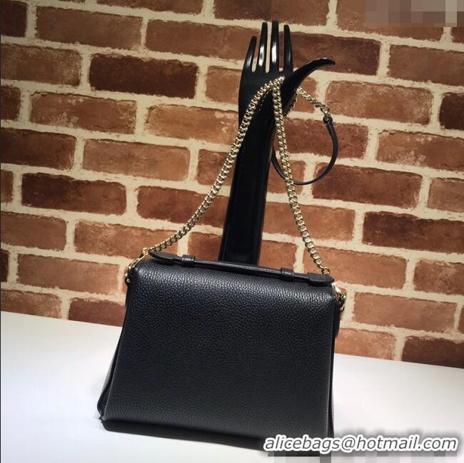 Promotional Gucci Blondie Leather Shoulder Bag with Interlocking G 510302 Black 2024