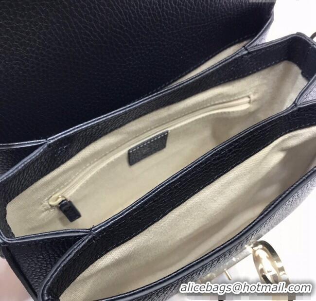 Promotional Gucci Blondie Leather Shoulder Bag with Interlocking G 510302 Black 2024