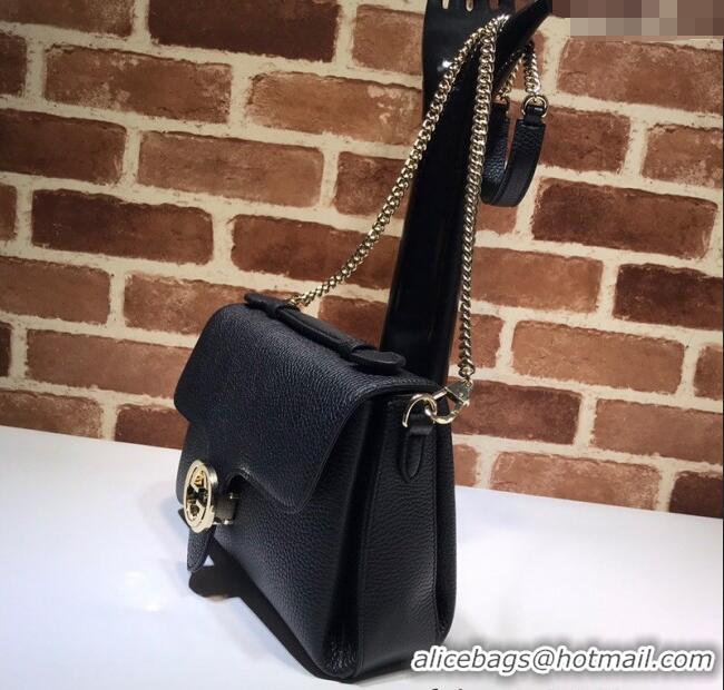 Promotional Gucci Blondie Leather Shoulder Bag with Interlocking G 510302 Black 2024
