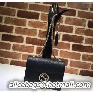 Grade Design Gucci Blondie Leather Mini Bag with Interlocking G 510304 Black 2024