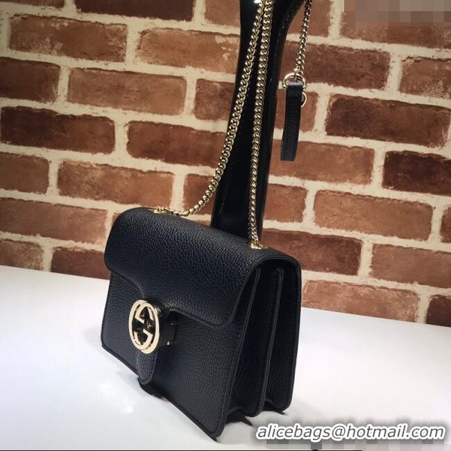 Grade Design Gucci Blondie Leather Mini Bag with Interlocking G 510304 Black 2024