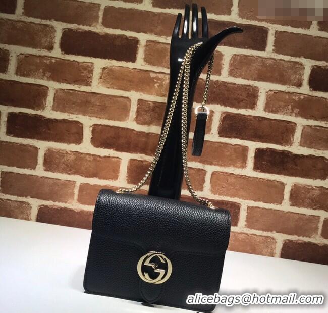 Grade Design Gucci Blondie Leather Mini Bag with Interlocking G 510304 Black 2024