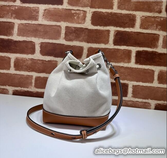 Well Crafted Gucci Canvas Mini Bucket bag with GUCCI Print 777166 Beige/Brown 2024