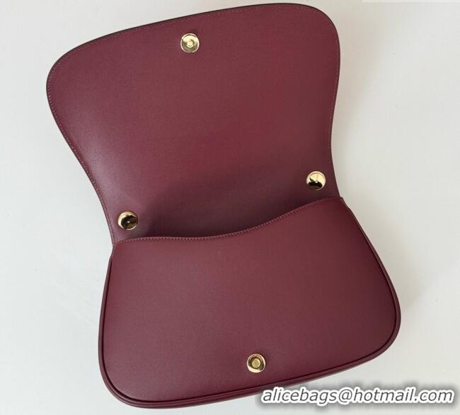 New Design Gucci Blondie Suede Medium Top Handle Bag 815719 Burgundy 2024