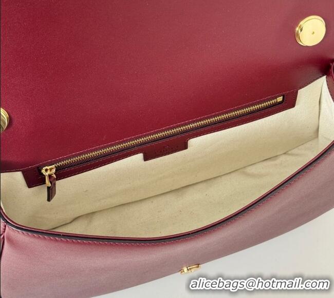 New Design Gucci Blondie Suede Medium Top Handle Bag 815719 Burgundy 2024