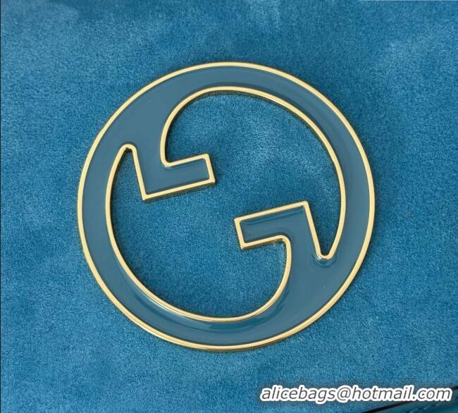 Buy Discount Gucci Blondie Suede Medium Top Handle Bag 815719 Light Blue 2024