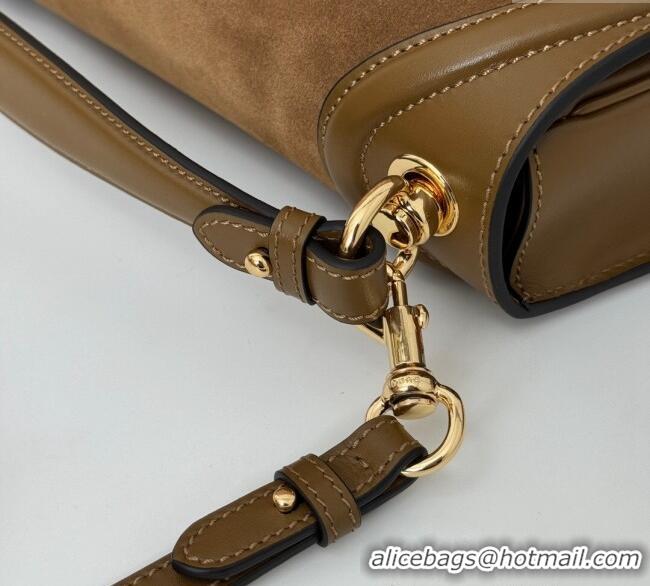 Big Discount Gucci Blondie Suede Medium Top Handle Bag 815719 Light Brown 2024