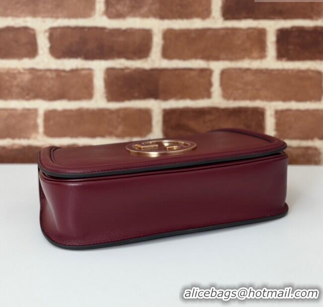 Shop Inexpensive Gucci Blondie Leather Medium Top Handle Bag 815719 Burgundy 2024