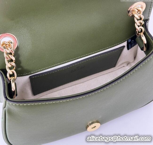 Pretty Style Gucci Blondie Mini Shoulder Bag in Suede 815711 Green 2024