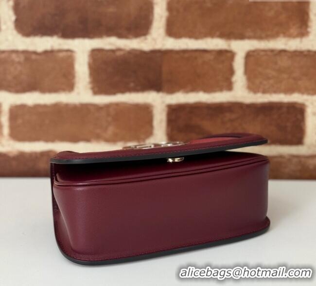Top Grade Gucci Blondie Mini Shoulder Bag in Suede 815711 Burgundy 2024