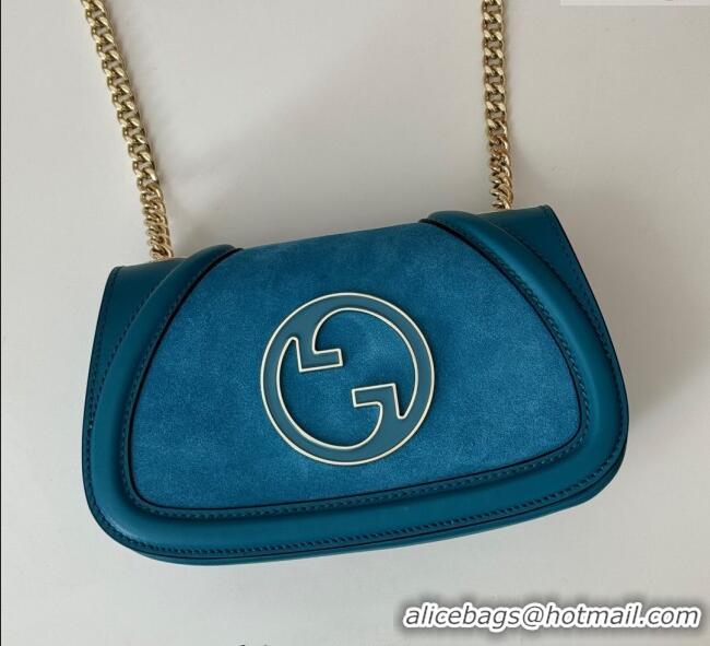 Top Grade Gucci Blondie Mini Shoulder Bag in Suede 815711 Burgundy 2024