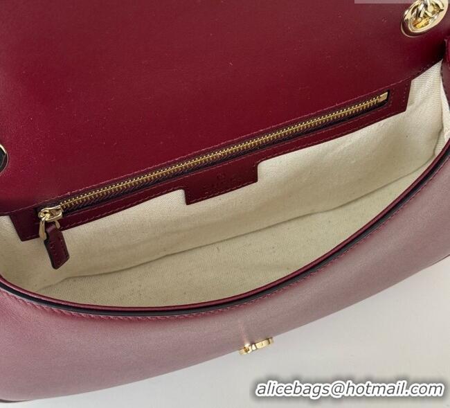 Good Quality Gucci Blondie Suede Small Shoulder Bag 815715 Burgundy 2024