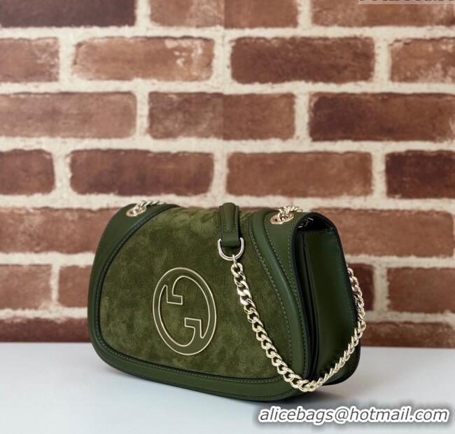 Good Looking Gucci Blondie Suede Small Shoulder Bag 815715 Green 2024