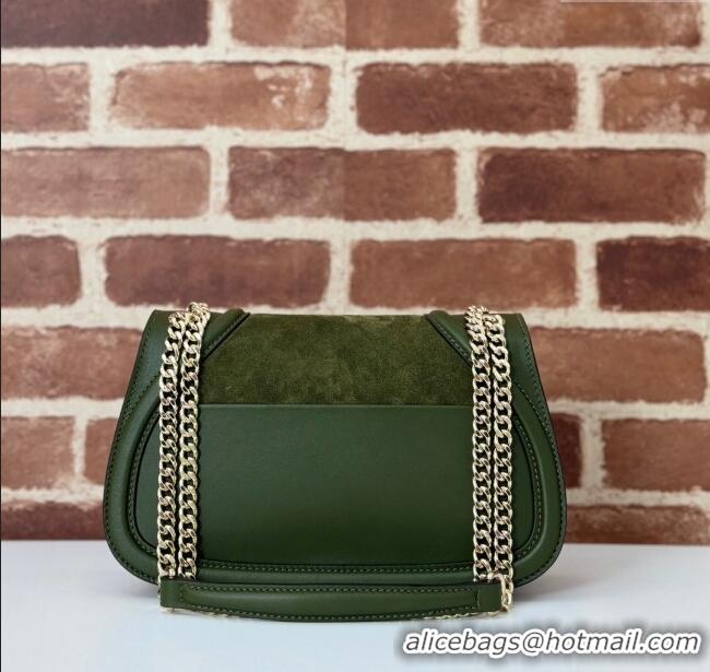 Good Looking Gucci Blondie Suede Small Shoulder Bag 815715 Green 2024