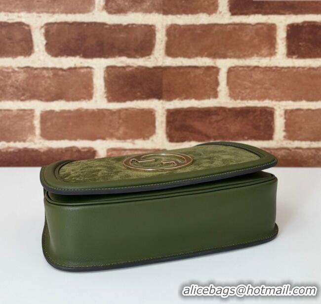 Good Looking Gucci Blondie Suede Small Shoulder Bag 815715 Green 2024