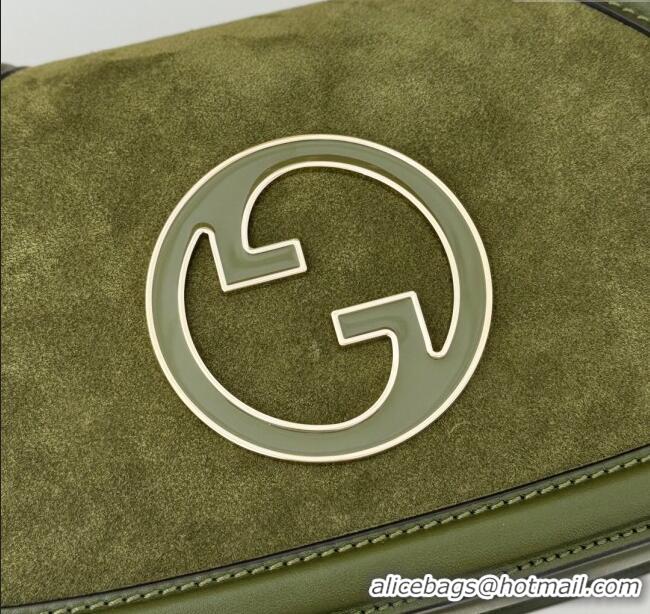 Good Looking Gucci Blondie Suede Small Shoulder Bag 815715 Green 2024