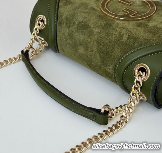 Good Looking Gucci Blondie Suede Small Shoulder Bag 815715 Green 2024