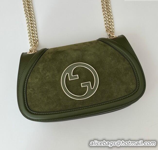Good Looking Gucci Blondie Suede Small Shoulder Bag 815715 Green 2024