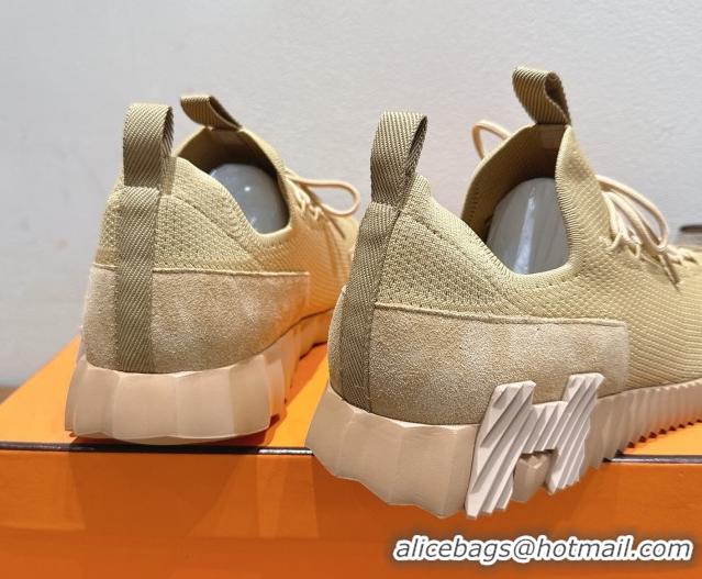 Refined Hermes Lift slip-on sneakers in knit and suede All beige 2025 H252003