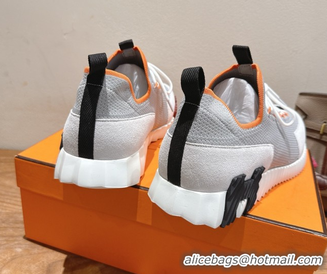 Best Product Hermes Lift slip-on sneakers in in knit and suede Grey/White 2025 H252003