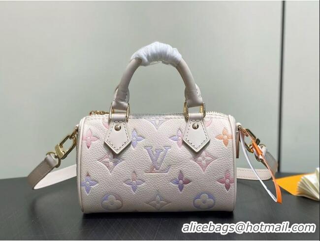 Shop Cheap Louis Vuitton Nano Speedy Bag in Dream Beige Embossed Grained Cowhide Leather M25591 2025