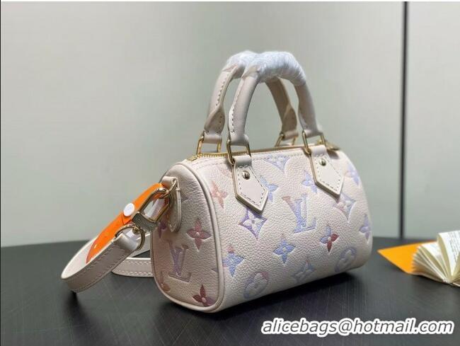 Shop Cheap Louis Vuitton Nano Speedy Bag in Dream Beige Embossed Grained Cowhide Leather M25591 2025