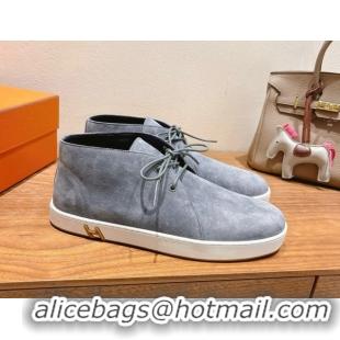 Luxurious Hermes Klicker Sneakers in Suede Grey 2025 H251921