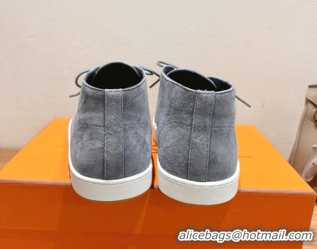 Luxurious Hermes Klicker Sneakers in Suede Grey 2025 H251921