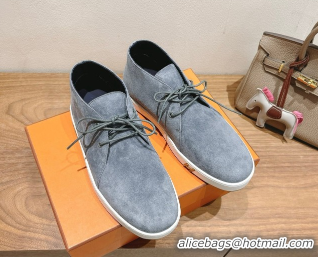 Luxurious Hermes Klicker Sneakers in Suede Grey 2025 H251921