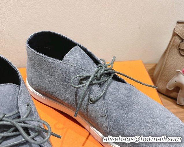 Luxurious Hermes Klicker Sneakers in Suede Grey 2025 H251921