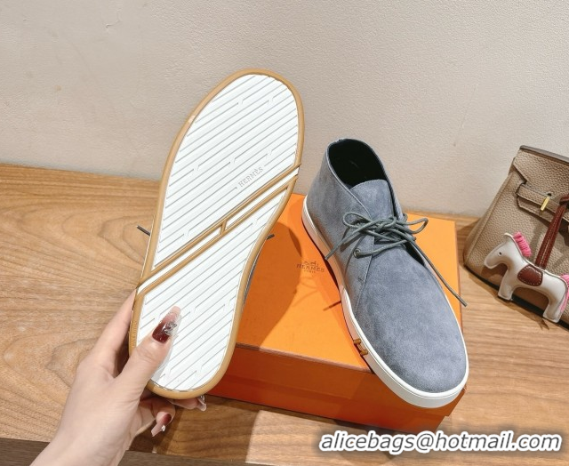 Luxurious Hermes Klicker Sneakers in Suede Grey 2025 H251921