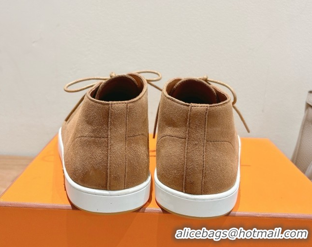 Top Grade Hermes Klicker Sneakers in Suede Brown 2025 H251921