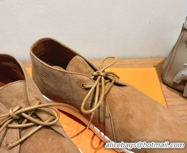 Top Grade Hermes Klicker Sneakers in Suede Brown 2025 H251921