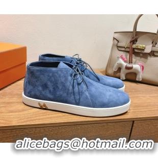 Low Price Hermes Klicker Sneakers in Suede Blue 2025 H251921