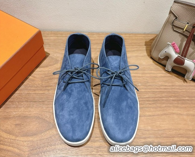 Low Price Hermes Klicker Sneakers in Suede Blue 2025 H251921