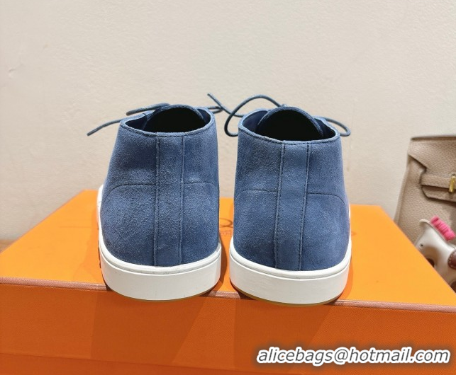 Low Price Hermes Klicker Sneakers in Suede Blue 2025 H251921