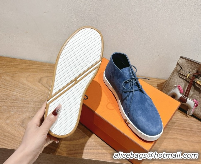 Low Price Hermes Klicker Sneakers in Suede Blue 2025 H251921