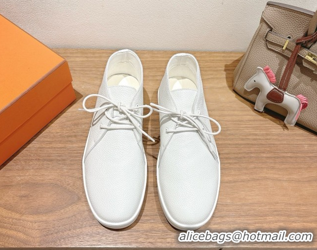 Low Cost Hermes Klicker Sneakers in Grained Calfskin White 2025 H251921