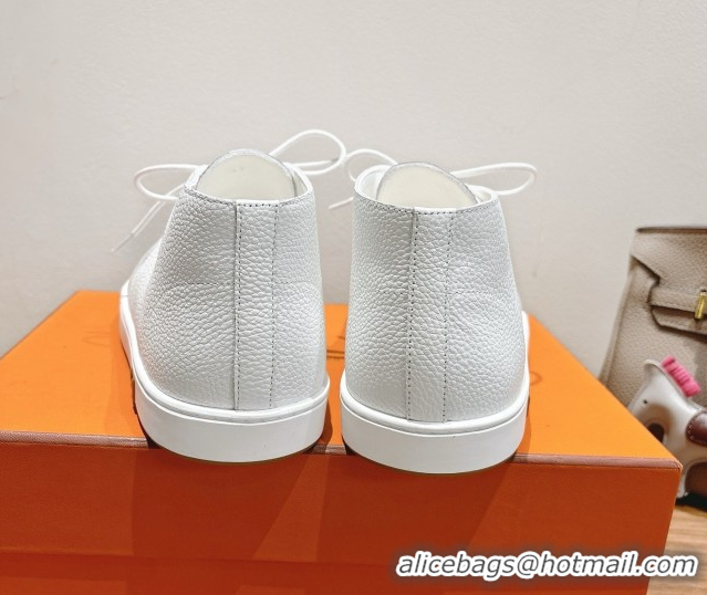 Low Cost Hermes Klicker Sneakers in Grained Calfskin White 2025 H251921