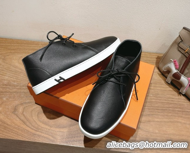 Top Design Hermes Klicker Sneakers in Grained Calfskin Black 2025 H251921