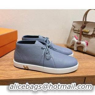 Best Product Hermes Klicker Sneakers in Grained Calfskin Blue 2025 H251921