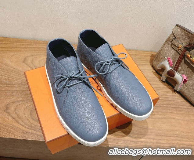 Best Product Hermes Klicker Sneakers in Grained Calfskin Blue 2025 H251921