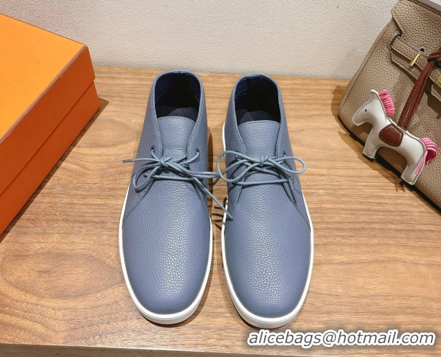 Best Product Hermes Klicker Sneakers in Grained Calfskin Blue 2025 H251921