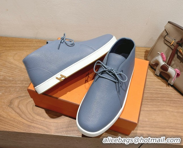 Best Product Hermes Klicker Sneakers in Grained Calfskin Blue 2025 H251921
