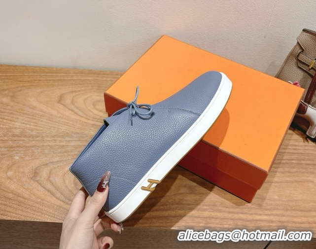 Best Product Hermes Klicker Sneakers in Grained Calfskin Blue 2025 H251921