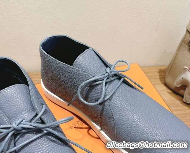 Best Product Hermes Klicker Sneakers in Grained Calfskin Blue 2025 H251921